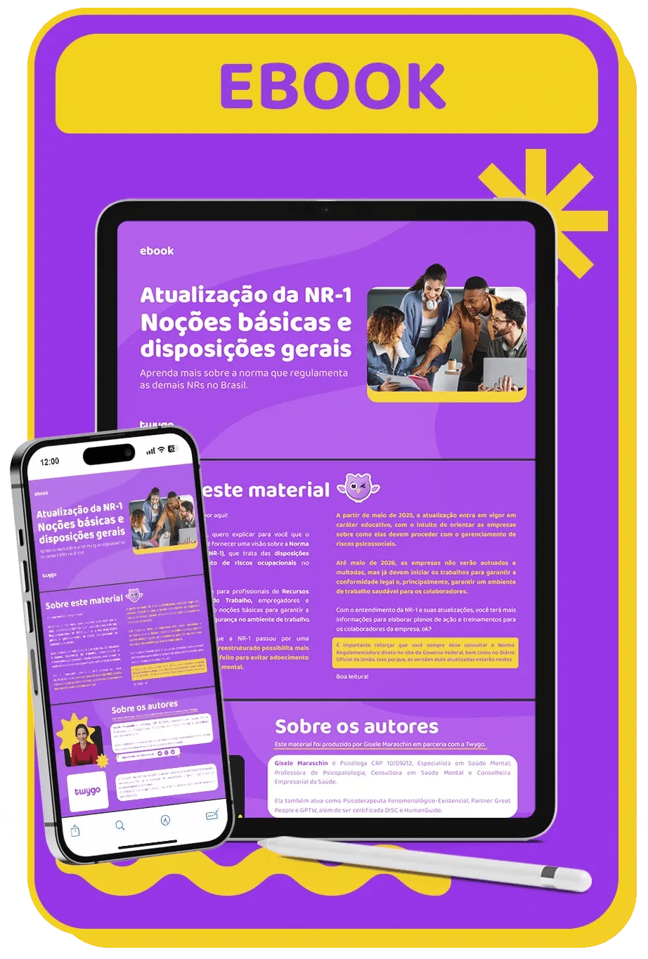 imagem do ebook sobre atualização da NR-1 feito pela Twygo e Gisele Maraschin