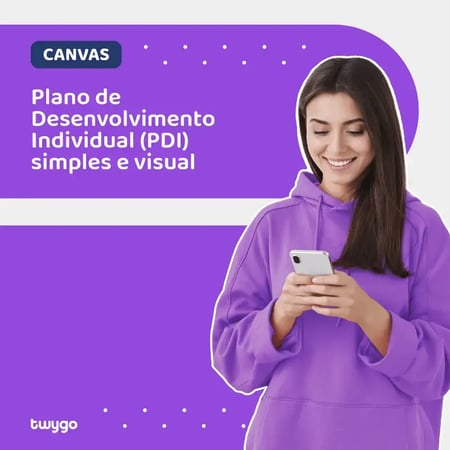 a imagem mostra uma mulher jovem, usando moletom roxo, mexendo no celular